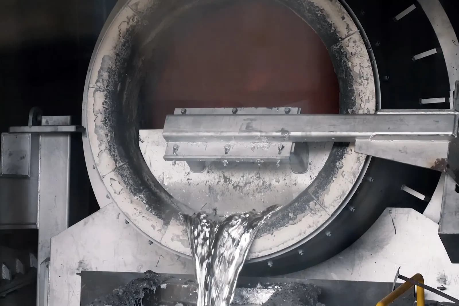 Rotary melting furnace at the Pride Metal Industries plant, MIDC Butibori, Nagpur