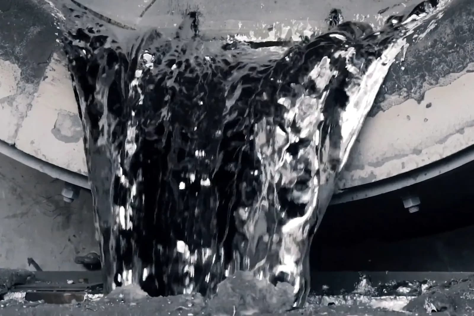 Recovered molten aluminium pouring from the furnace at the Pride Metal Industries recycling plant
